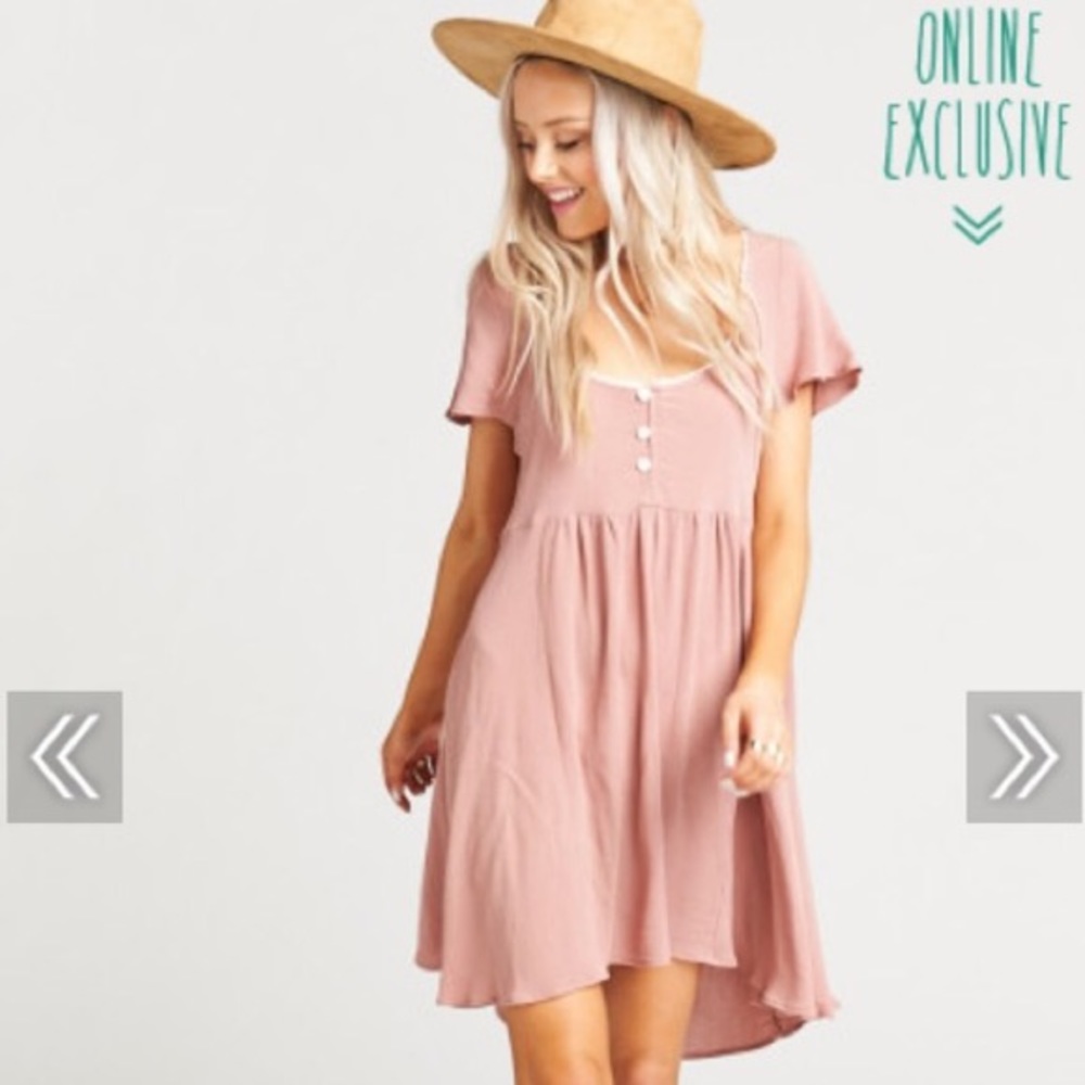 NWOT Show Me Your MuMu Blush Buttoned Mini Dress